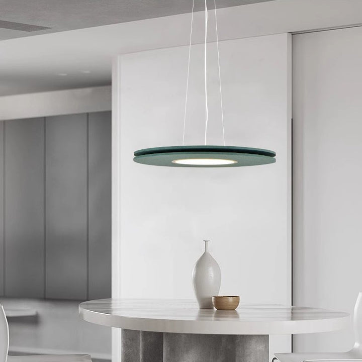 Lustre LED en feutre de fer rond scandinave contemporain pour salle à manger 