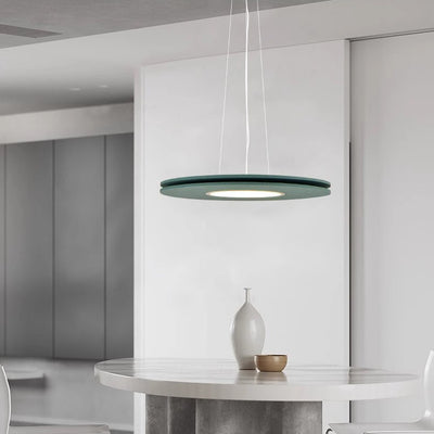 Contemporary Scandinavian Round Iron Felt LED Chandelier For Dining Room