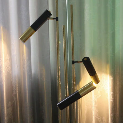 Moderne minimalistische lineare Zylinder-Hardware Aluminium 3-Licht-Spotlight Stehlampe für das Wohnzimmer 