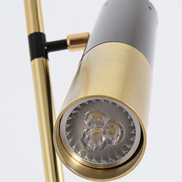 Moderne minimalistische lineare Zylinder-Hardware Aluminium 3-Licht-Spotlight Stehlampe für das Wohnzimmer 