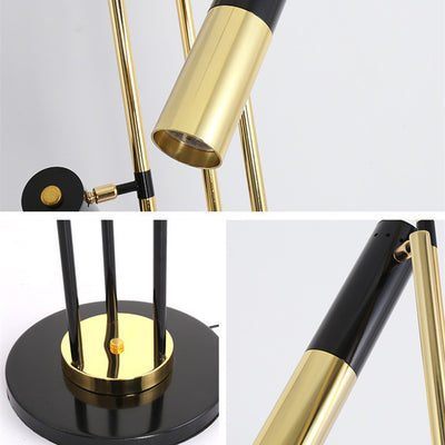 Moderne minimalistische lineare Zylinder-Hardware Aluminium 3-Licht-Spotlight Stehlampe für das Wohnzimmer 
