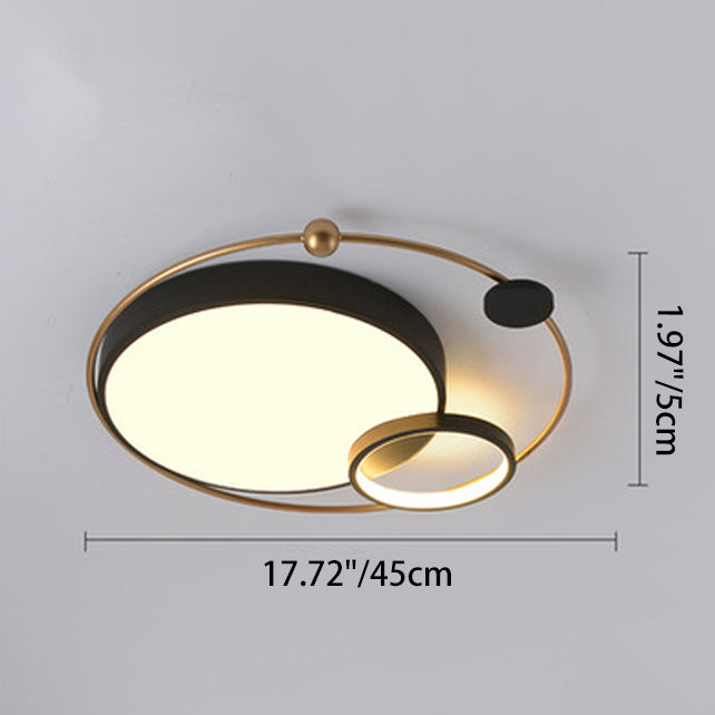 Contemporary Scandinavian Romantic Round Circle Dome Iron Acrylic LED Flush Mount Ceiling Light For Bedroom