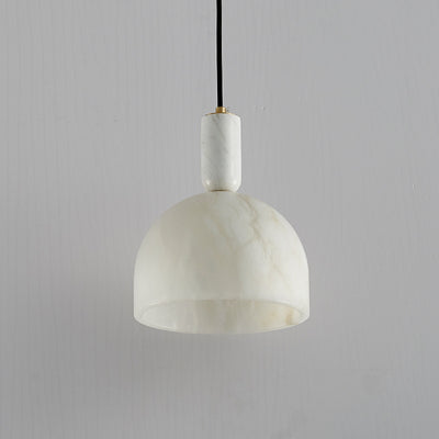 Moderne Mid-Century Runde Halbkreis Oval Kupfer Marmor 1-Licht Pendelleuchte Für Schlafzimmer 