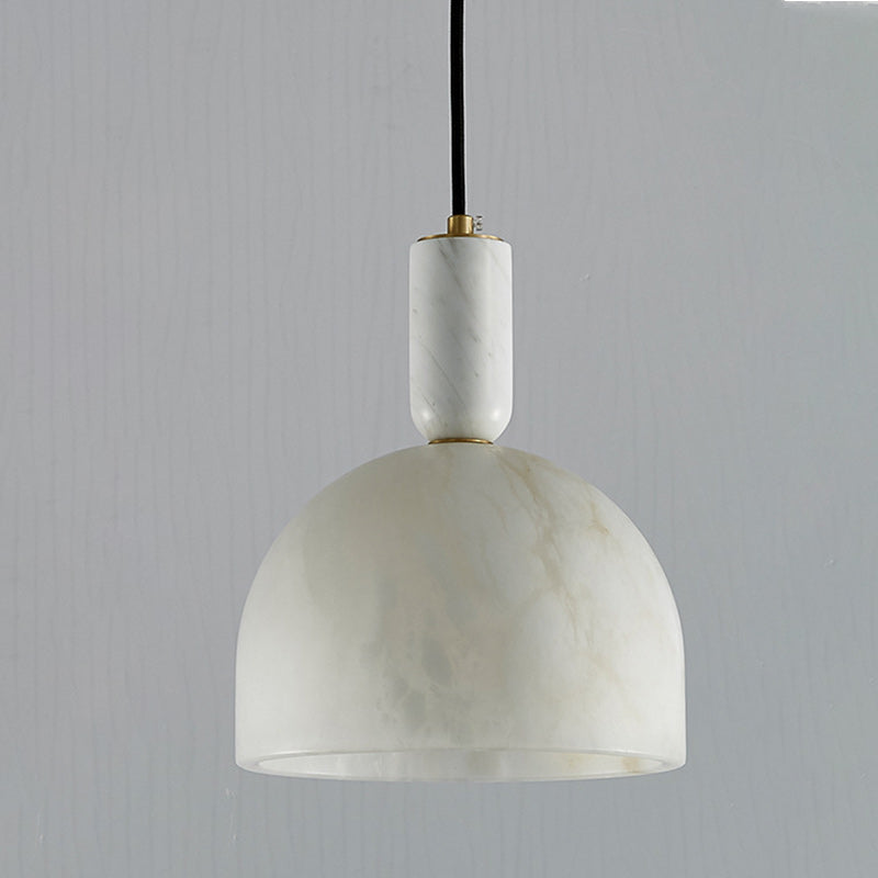 Moderne Mid-Century Runde Halbkreis Oval Kupfer Marmor 1-Licht Pendelleuchte Für Schlafzimmer 