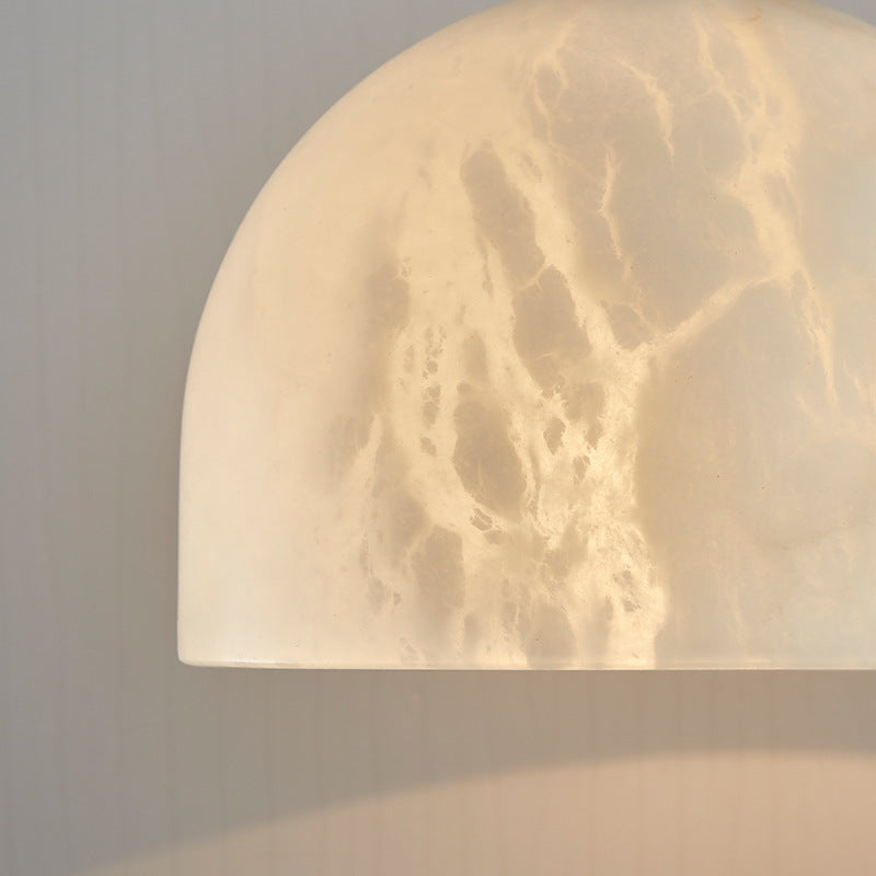 Moderne Mid-Century Runde Halbkreis Oval Kupfer Marmor 1-Licht Pendelleuchte Für Schlafzimmer 