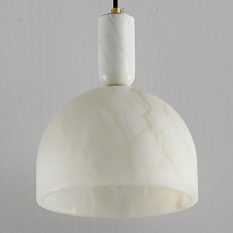 Moderne Mid-Century Runde Halbkreis Oval Kupfer Marmor 1-Licht Pendelleuchte Für Schlafzimmer 