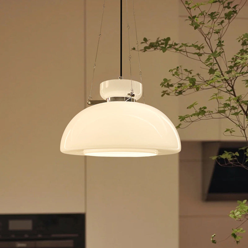Modern Minimalist Round Cone Iron Glass 1-Light Pendant Light For Dining Room