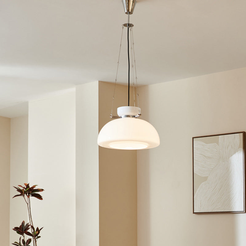 Modern Minimalist Round Cone Iron Glass 1-Light Pendant Light For Dining Room