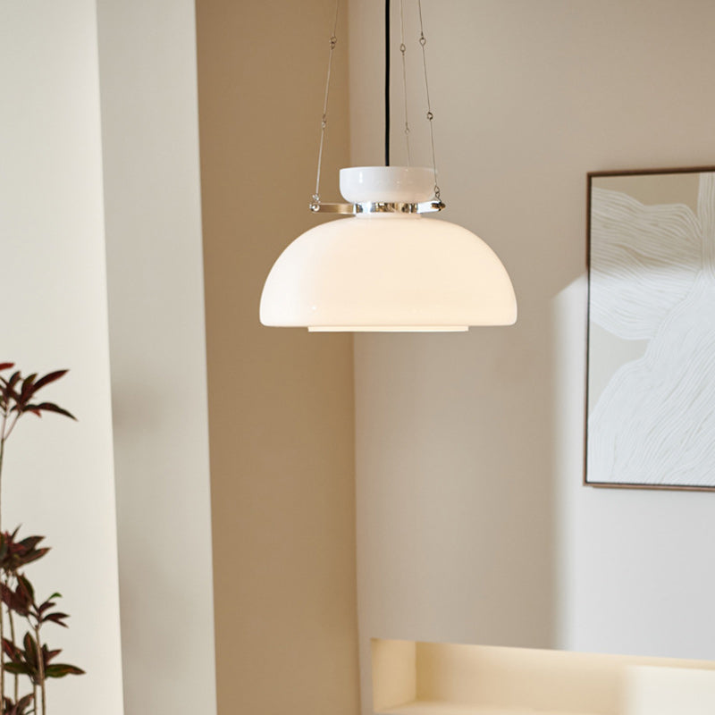 Modern Minimalist Round Cone Iron Glass 1-Light Pendant Light For Dining Room