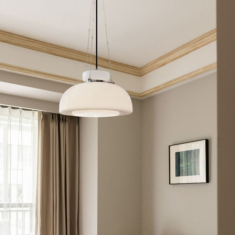 Modern Minimalist Round Cone Iron Glass 1-Light Pendant Light For Dining Room