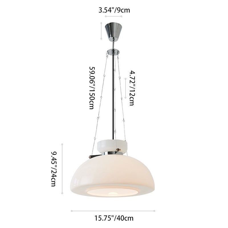 Modern Minimalist Round Cone Iron Glass 1-Light Pendant Light For Dining Room