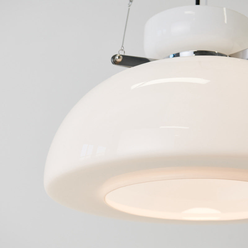Modern Minimalist Round Cone Iron Glass 1-Light Pendant Light For Dining Room