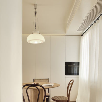 Modern Minimalist Round Cone Iron Glass 1-Light Pendant Light For Dining Room