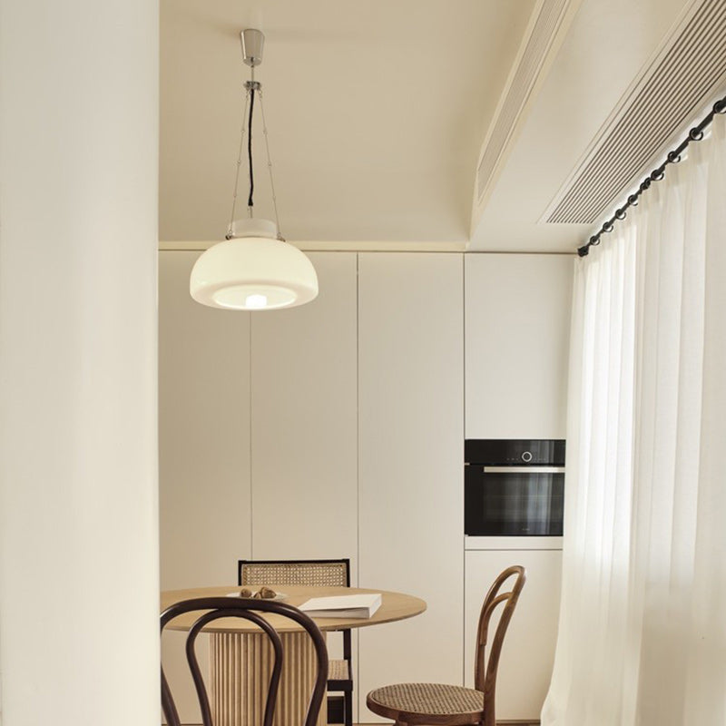 Modern Minimalist Round Cone Iron Glass 1-Light Pendant Light For Dining Room