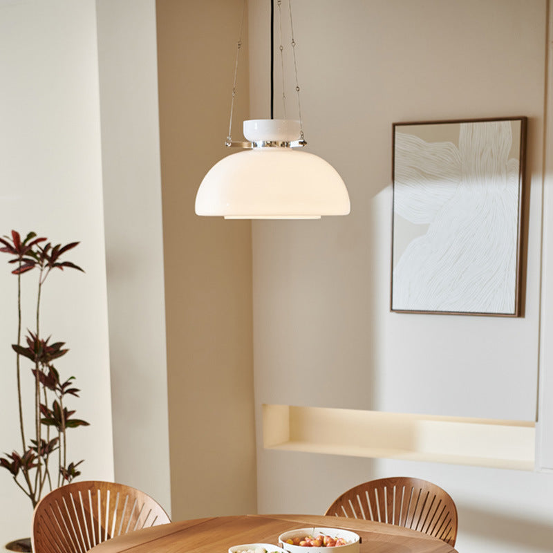 Modern Minimalist Round Cone Iron Glass 1-Light Pendant Light For Dining Room