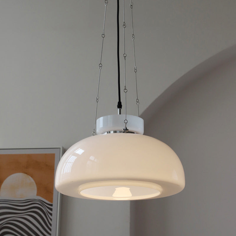 Modern Minimalist Round Cone Iron Glass 1-Light Pendant Light For Dining Room