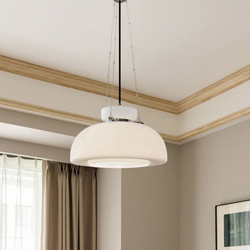 Modern Minimalist Round Cone Iron Glass 1-Light Pendant Light For Dining Room