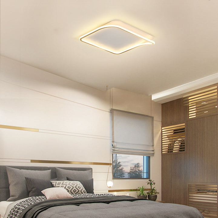 Lumière de plafond LED encastrée carrée en PVC aluminium fer moderne minimaliste pour chambre 