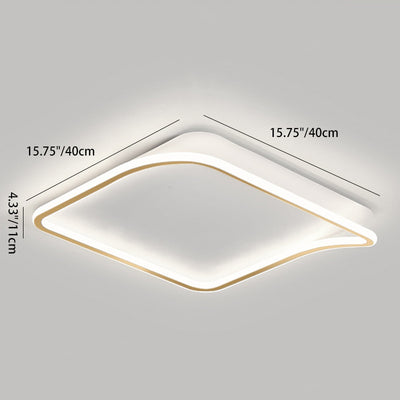 Modern Minimalist Square PVC Aluminum Iron LED Flush Mount Ceiling Light For Bedroom
