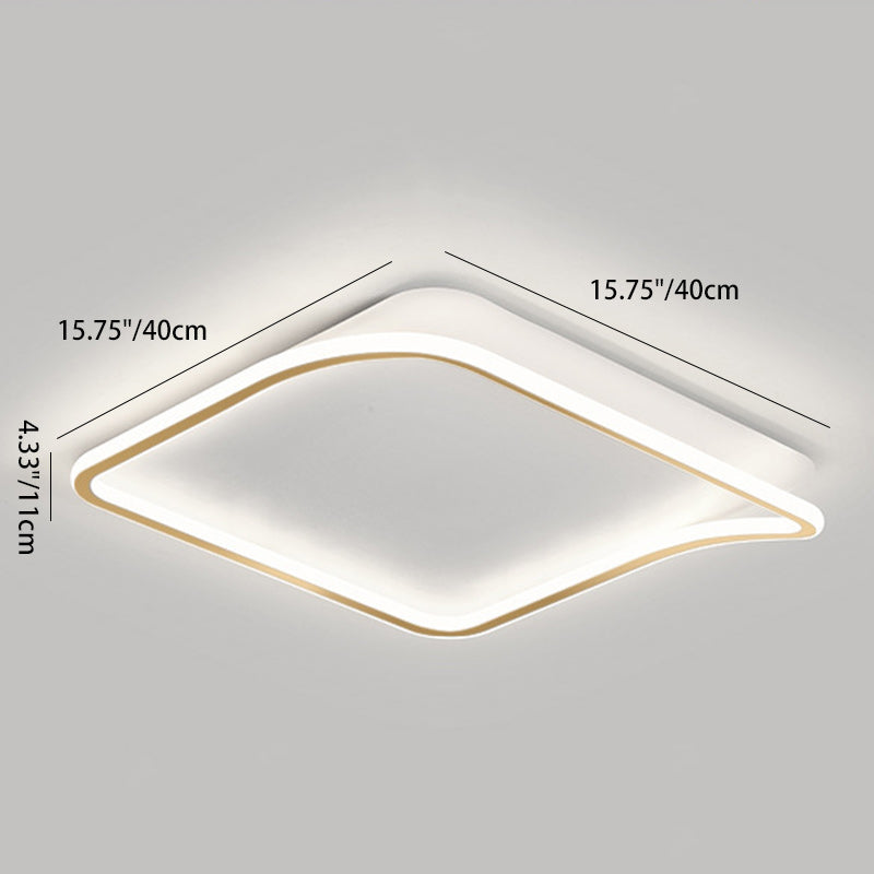 Modern Minimalist Square PVC Aluminum Iron LED Flush Mount Ceiling Light For Bedroom