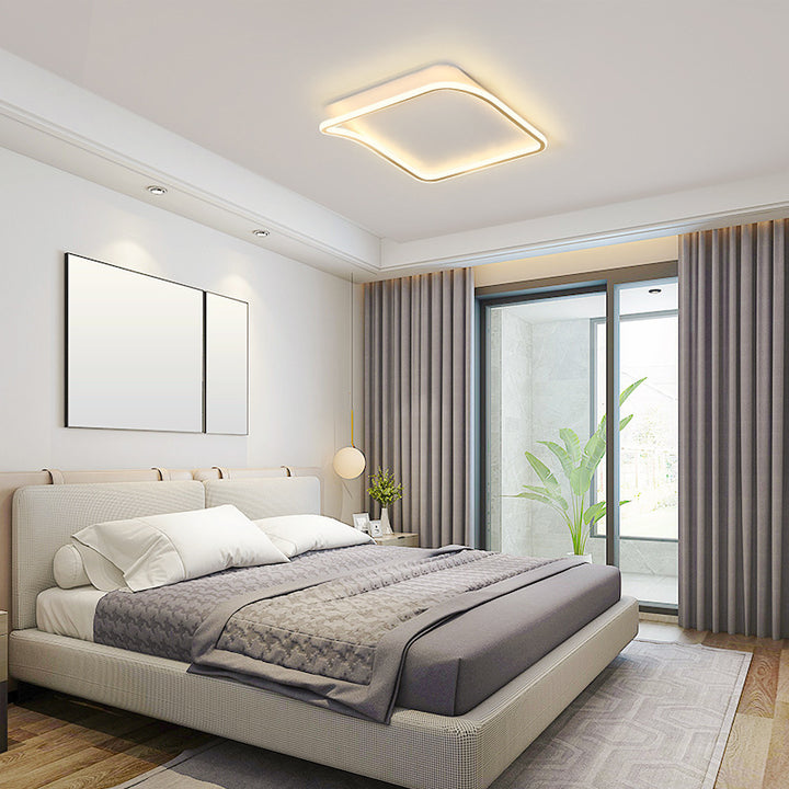 Lumière de plafond LED encastrée carrée en PVC aluminium fer moderne minimaliste pour chambre 