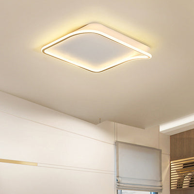 Modern Minimalist Square PVC Aluminum Iron LED Flush Mount Ceiling Light For Bedroom