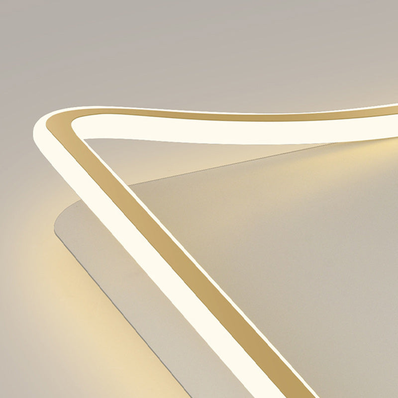 Modern Minimalist Square PVC Aluminum Iron LED Flush Mount Ceiling Light For Bedroom