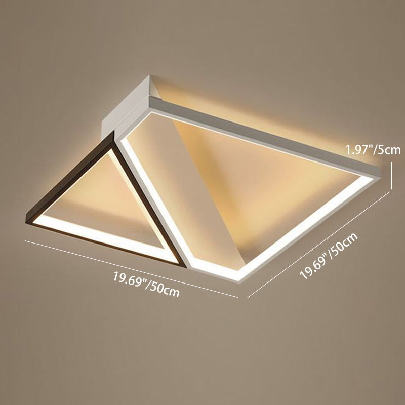 Modern Minimalist Square Rectangle Iron Acrylic LED Flush Mount Ceiling Light For Bedroom