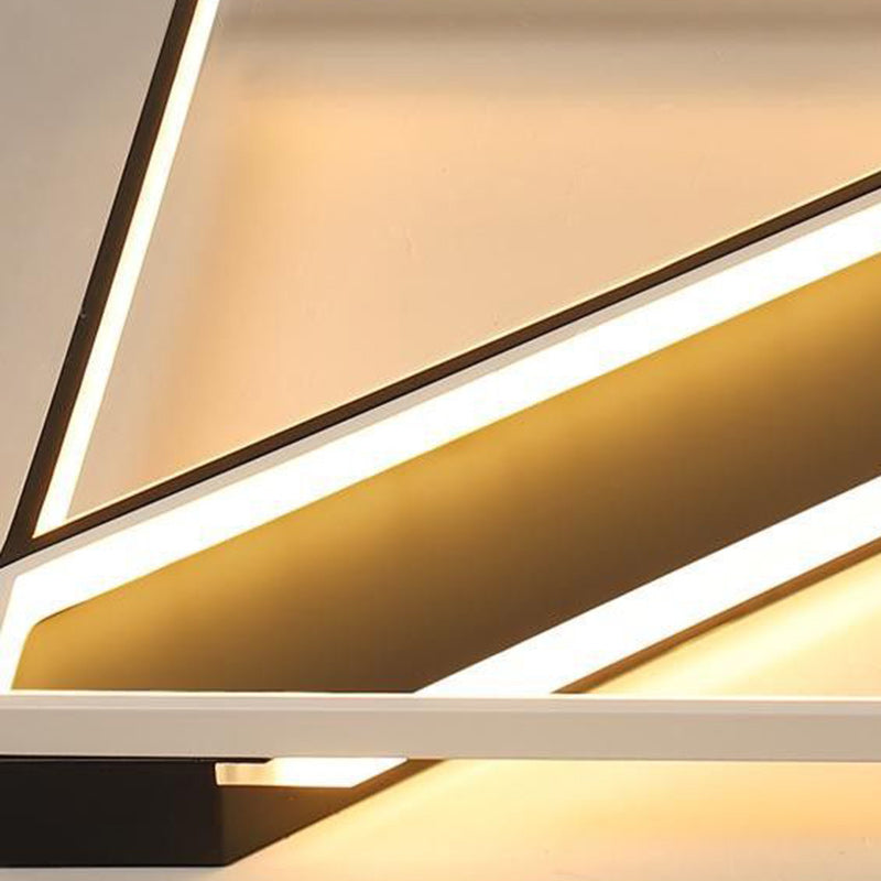 Modern Minimalist Square Rectangle Iron Acrylic LED Flush Mount Ceiling Light For Bedroom