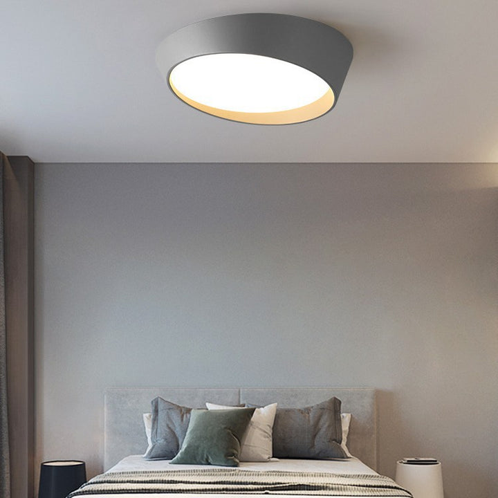 Moderne minimalistische runde Deckenleuchte aus Acryl und Eisen mit LED für das Schlafzimmer 