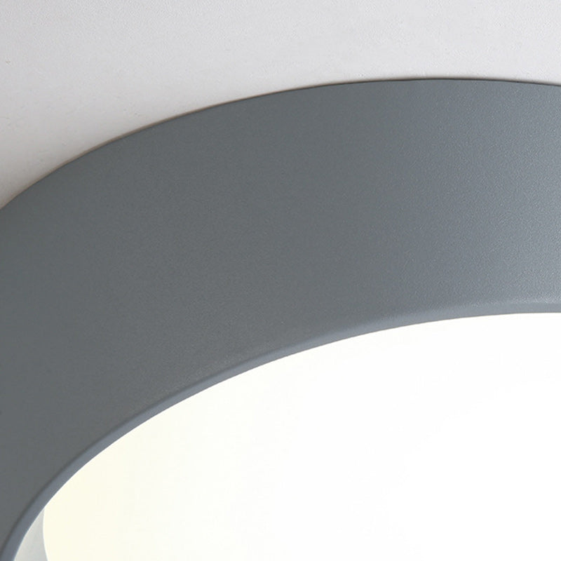 Modern Minimalist Round Acrylic Iron LED Flush Mount Ceiling Light For Bedroom