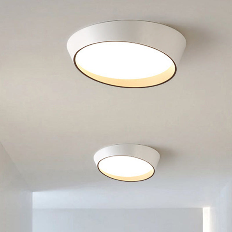 Modern Minimalist Round Acrylic Iron LED Flush Mount Ceiling Light For Bedroom
