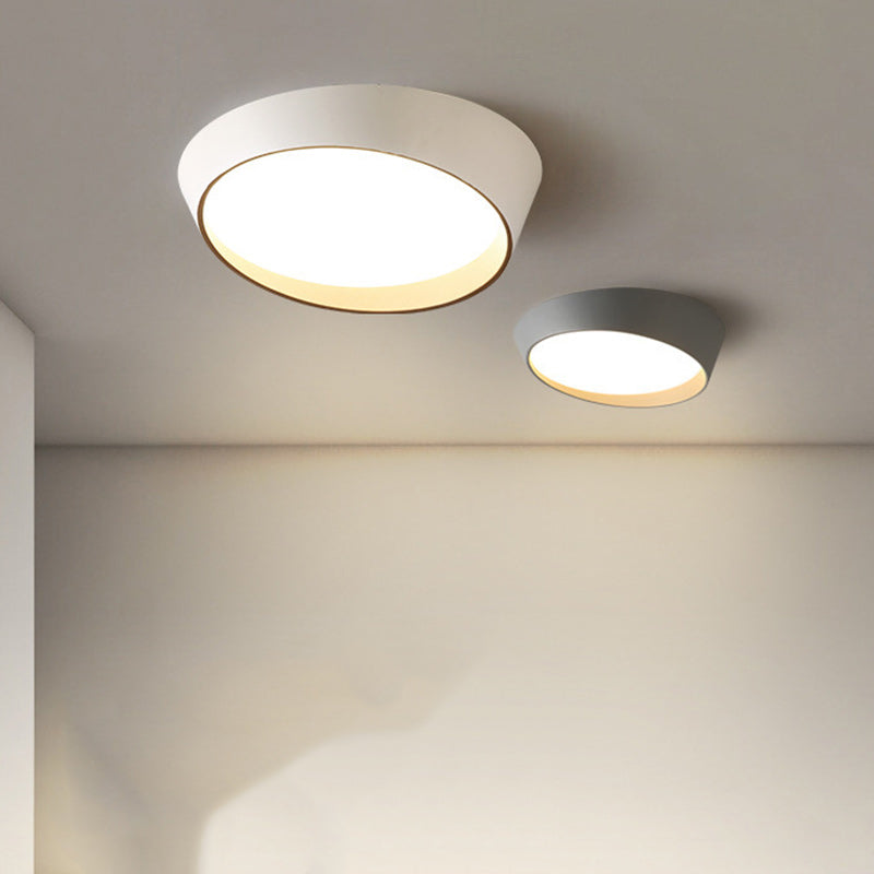 Modern Minimalist Round Acrylic Iron LED Flush Mount Ceiling Light For Bedroom