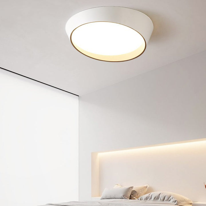 Moderne minimalistische runde Deckenleuchte aus Acryl und Eisen mit LED für das Schlafzimmer 