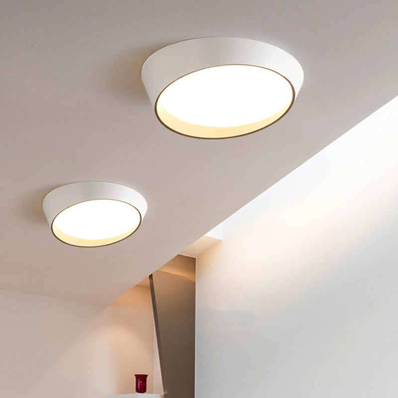 Modern Minimalist Round Acrylic Iron LED Flush Mount Ceiling Light For Bedroom