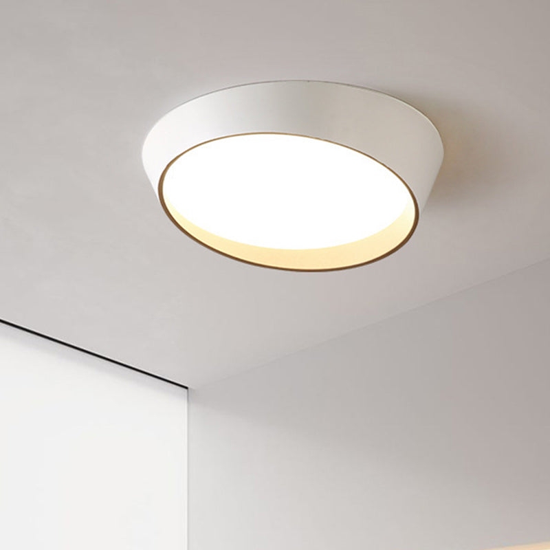 Modern Minimalist Round Acrylic Iron LED Flush Mount Ceiling Light For Bedroom