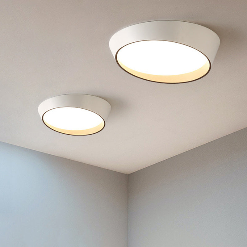 Modern Minimalist Round Acrylic Iron LED Flush Mount Ceiling Light For Bedroom
