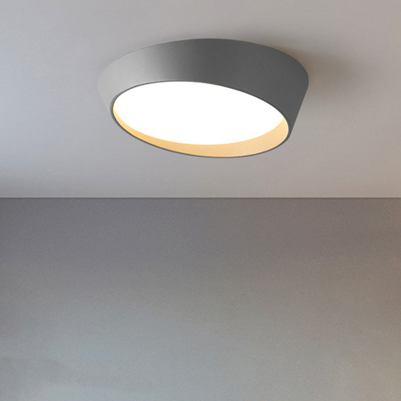 Plafonnier LED en acrylique et fer rond minimaliste moderne pour chambre 