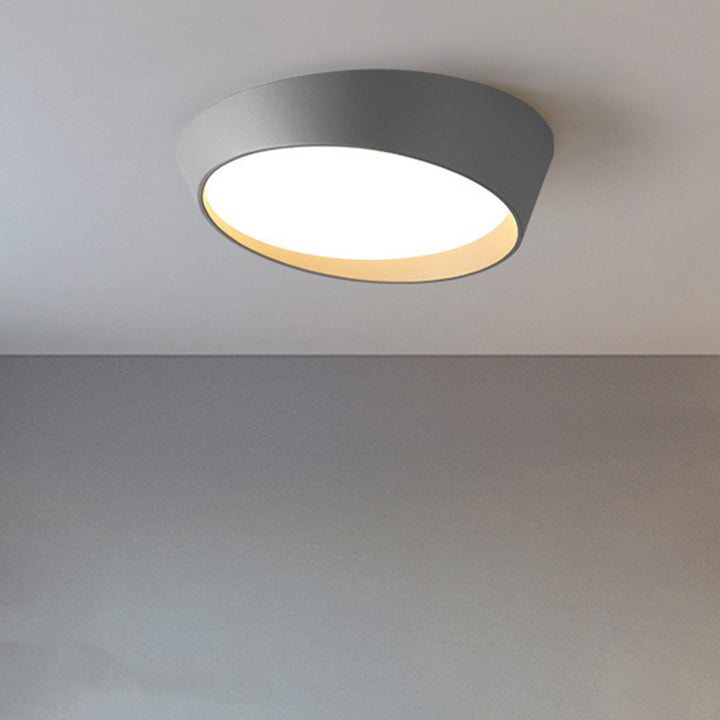 Plafonnier LED en acrylique et fer rond minimaliste moderne pour chambre 