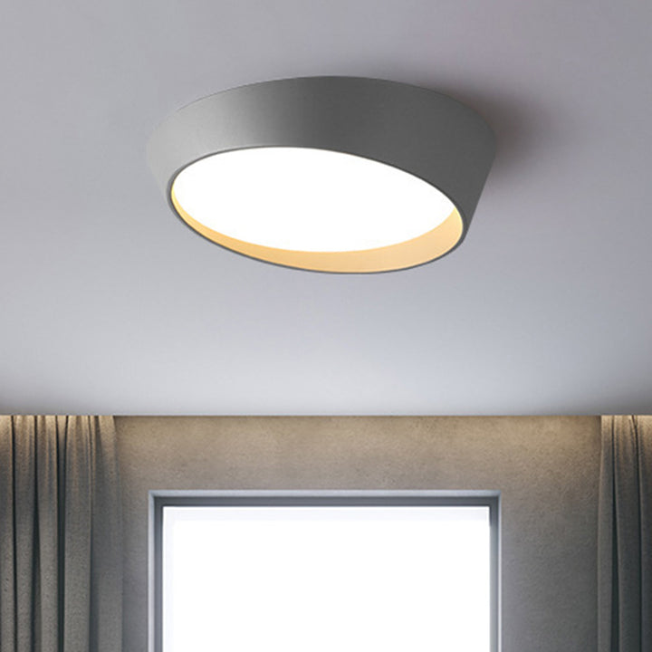 Plafonnier LED en acrylique et fer rond minimaliste moderne pour chambre 