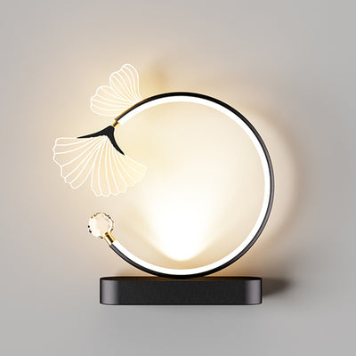 Contemporary Creative Round Flower Iron Aluminum Acrylic LED Wall Sconce Lamp For Bedroom