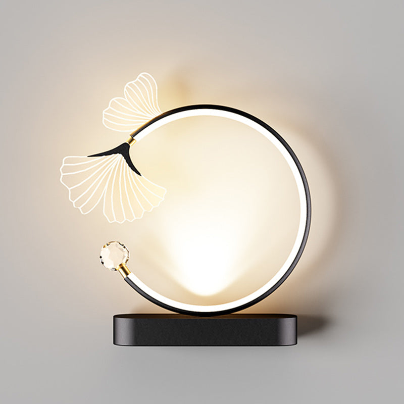 Contemporary Creative Round Flower Iron Aluminum Acrylic LED Wall Sconce Lamp For Bedroom