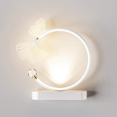 Contemporary Creative Round Flower Iron Aluminum Acrylic LED Wall Sconce Lamp For Bedroom