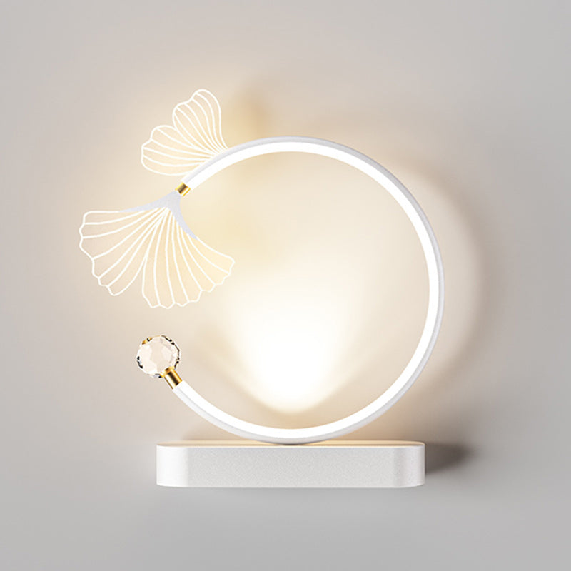 Contemporary Creative Round Flower Iron Aluminum Acrylic LED Wall Sconce Lamp For Bedroom