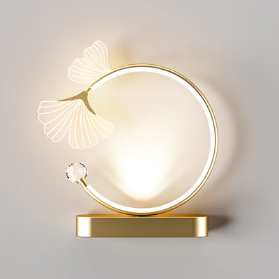 Contemporary Creative Round Flower Iron Aluminum Acrylic LED Wall Sconce Lamp For Bedroom