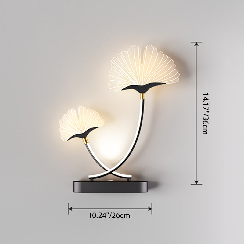Contemporary Creative Double Flower Iron Aluminum Acrylic LED Wall Sconce Lamp For Bedroom