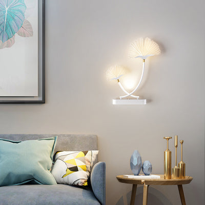 Contemporary Creative Double Flower Iron Aluminum Acrylic LED Wall Sconce Lamp For Bedroom