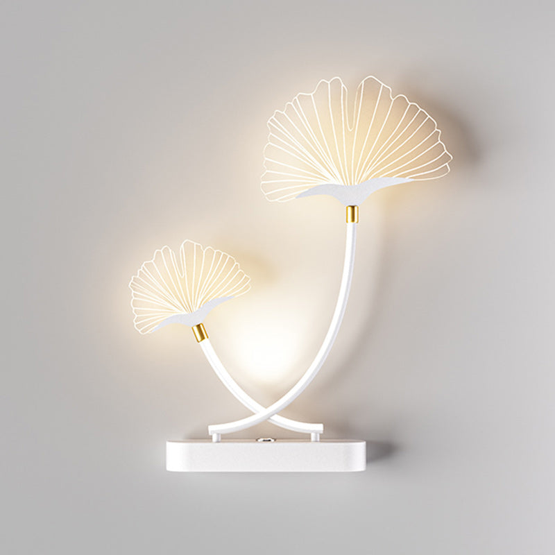 Contemporary Creative Double Flower Iron Aluminum Acrylic LED Wall Sconce Lamp For Bedroom