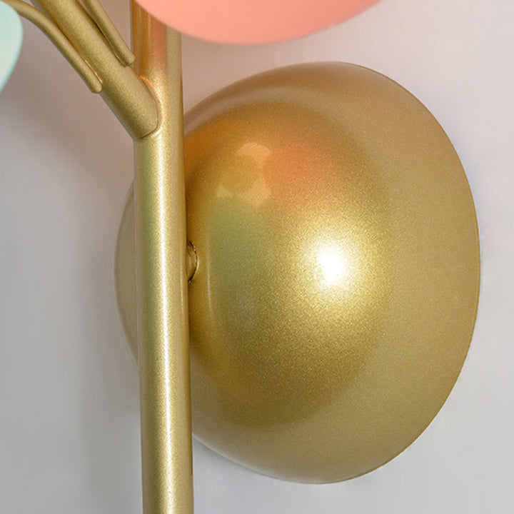 Lampe applique murale 1 lumière en verre PVC fer rond macaron pour chambre d&