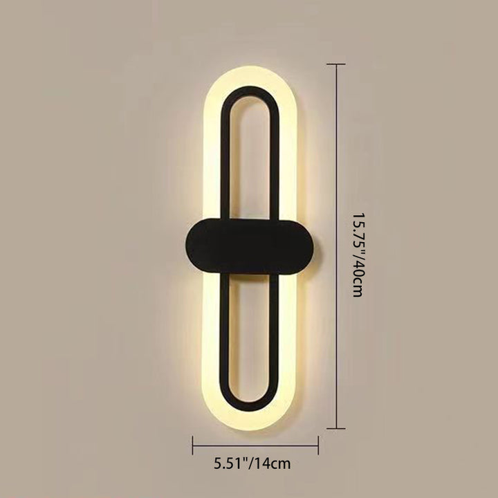 مصباح حائط LED بيضاوي من الألومنيوم والأكريليك بأسلوب حديث وبسيط لغرفة النوم 